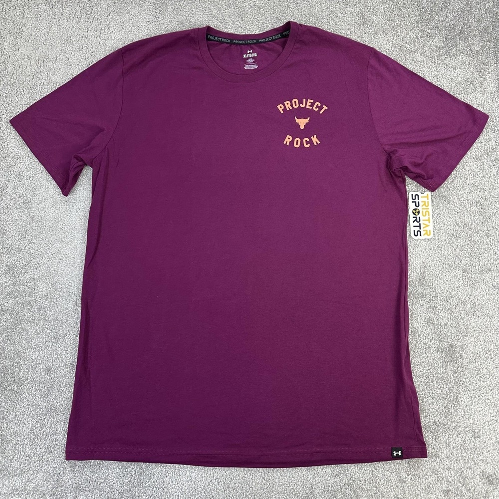 Under Armour Project Rock Shirt Mens XL Purple Graphic Athletic Training Tee